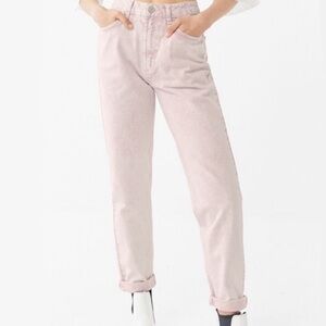 BDG Urban Outfitters High Waisted Relaxed Light Pink Acid Wash Mom Jeans